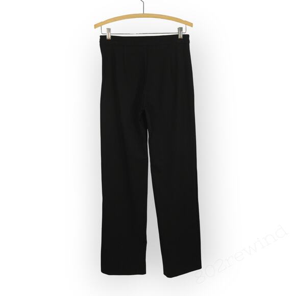 6/42 TALL Benetton Straight Cut Classic Trouser Black SideZip Stretch SizeZip - Picture 8 of 15